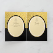 LeahGブラック金ゴールドイスラム教徒の結婚式の招待 カード (内部)