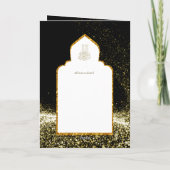 LeahGブラック金ゴールドイスラム教徒の結婚式の招待 カード (裏面)