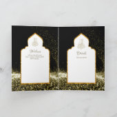 LeahGブラック金ゴールドイスラム教徒の結婚式の招待 カード (内部)