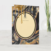 LeahGブラック金ゴールドイスラム教徒の結婚式の招待 カード (裏面)