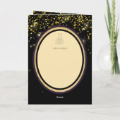 LeahGブラック金ゴールドイスラム教徒の結婚式の招待 カード (裏面)