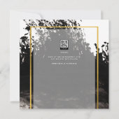 LeahGブラック金ゴールドインク抽象芸術結婚式 (裏面)