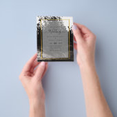 LeahGブラック金ゴールドインク抽象芸術結婚式 チラシ (手)