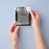 LeahGブラック金ゴールドインク抽象芸術結婚式 チラシ (手)