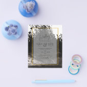 LeahGブラック金ゴールドインク抽象芸術結婚式 チラシ (シングル)