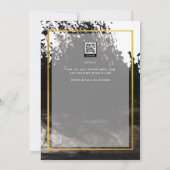 LeahGブラック金ゴールドインク抽象芸術結婚式 招待状 (裏面)