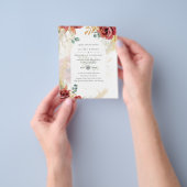 LeahGブルガンディテラコッタ秋の結婚式招待状 チラシ (手)