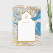 LeahGブルーのイスラム教徒の結婚式がNikahを招待 カード (裏面)