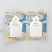 LeahGブルーのイスラム教徒の結婚式がNikahを招待 カード (内部)