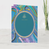 LeahGブルーのイスラム教徒の結婚式がNikahを招待 カード (裏面)