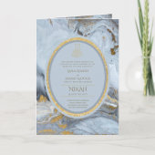 LeahGブルーのイスラム教徒の結婚式がNikahを招待 カード (正面)