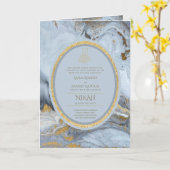 LeahGブルーのイスラム教徒の結婚式がNikahを招待 カード (黄色い花)