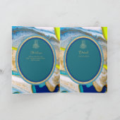 LeahGブルーのイスラム教徒の結婚式がNikahを招待 カード (内部)