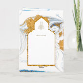 LeahGブルーのイスラム教徒の結婚式がNikahを招待 カード (裏面)