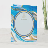 LeahGブルーのイスラム教徒の結婚式がNikahを招待 カード (裏面)