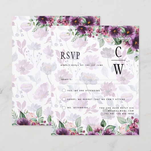 LeahGプラムパープルベリーフローラ結婚の秋冬 (正面/裏面)