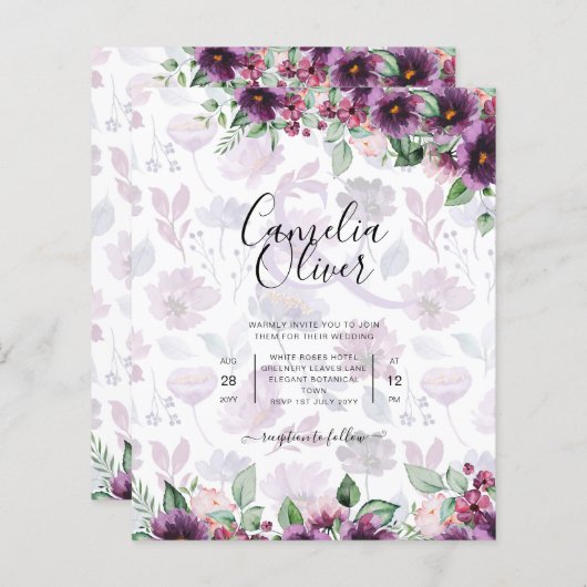 LeahGプラムパープルベリーフローラ結婚の秋冬 (正面/裏面)