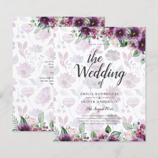 LeahGプラムパープルベリーフローラ結婚の秋冬 (正面/裏面)