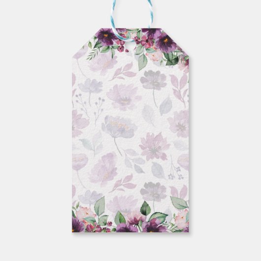 LeahGプラムパープルベリーフローラ結婚の秋冬 ギフトタグ (裏面)