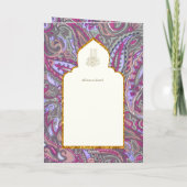 LeahGペイズリー華美イスラム教徒の結婚式の招待 カード (裏面)