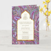 LeahGペイズリー華美イスラム教徒の結婚式の招待 カード (黄色い花)