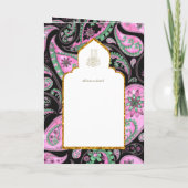 LeahGペイズリー華美イスラム教徒の結婚式の招待 カード (裏面)