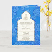 LeahGペイズリー華美イスラム教徒の結婚式の招待 カード (黄色い花)