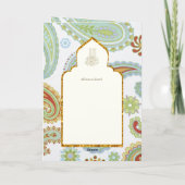 LeahGペイズリー華美イスラム教徒の結婚式の招待 カード (裏面)