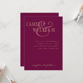 LeahGマゼンタベリーピンクの結婚式の招待 招待状