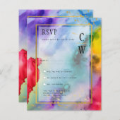 LeahGレインボープライドアルコールインクウェディングRSVPg (正面/裏面)