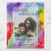 LeahGレインボープライドアルコールインクズ結婚ーズ ワインラベル (シングルラベル)