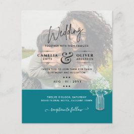 LeahG写真オーバーレイGypsophila Wedding Invite チラシ