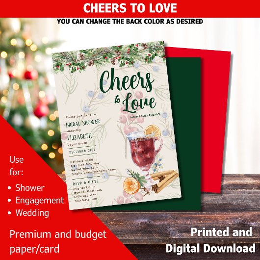 LeahG冬季ミュールワインブライダルシャワー結婚ズ 招待状