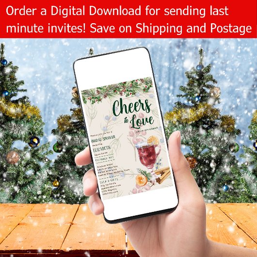 LeahG冬季ミュールワインブライダルシャワー結婚ズ 招待状