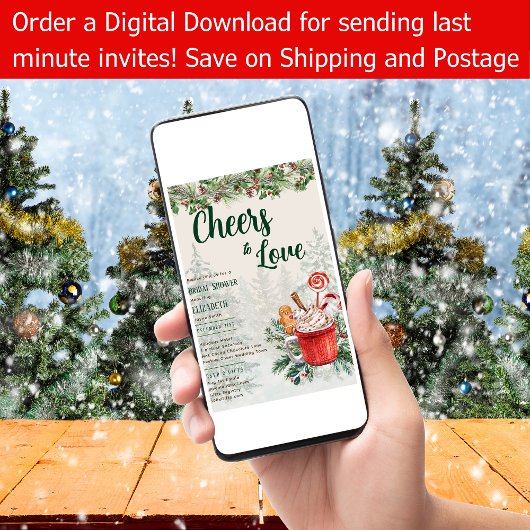 LeahG応援を愛する冬のブライダルシャワー結婚ズ 招待状