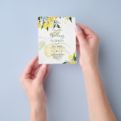 LeahG柑橘類イエローレモンの結婚式の招待 チラシ (手)