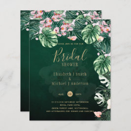 LeahG熱帯グリーンピンクフローラ結婚葉