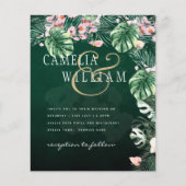 LeahG熱帯緑ピンクの植物学結婚院 (正面)