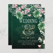 LeahG熱帯緑ピンクの植物学結婚院 (正面/裏面)