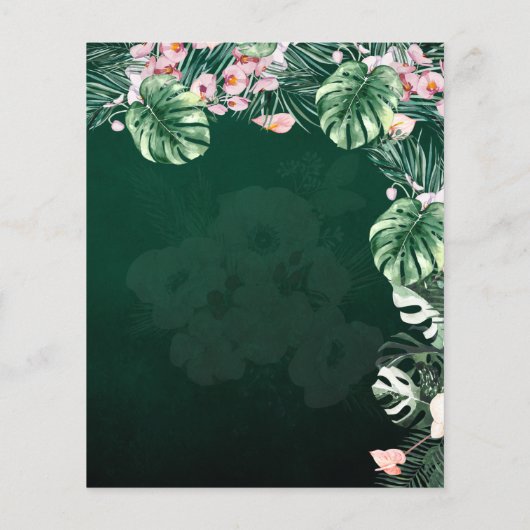 LeahG熱帯緑ピンクの植物学結婚院 (裏面)