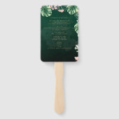 LeahG熱帯緑ピンクの植物学結婚院 ハンドファン (裏面)