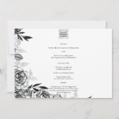 LeahG白黒バラフォトオーバーレイ結婚ズ 招待状 (裏面)