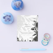 LeahG白黒バラ結婚の予算招待状 チラシ (シングル)