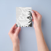 LeahG白黒バラ結婚の予算招待状 チラシ (手)