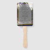 LeahG白黒金ゴールドインク結婚式 プログラム ハンドファン (裏面)