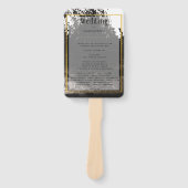 LeahG白黒金ゴールドインク結婚式 プログラム ハンドファン (正面)