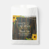 LeahG素朴 Sunflowers Lace Lights Wood 結婚's フェイバーバッグ (正面)