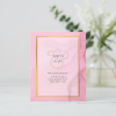 LeahG赤面ピンクの金ゴールドインクグラデーション結婚式の招待 (スタンド正面)