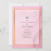 LeahG赤面ピンクの金ゴールドインクグラデーション結婚式の招待 招待状 (裏面)
