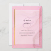 LeahG赤面ピンクの金ゴールドインクグラデーション結婚式の招待 招待状 (正面)